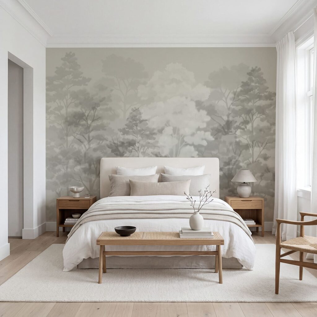 Bomen in zachte kleurwolken — interieur 1
