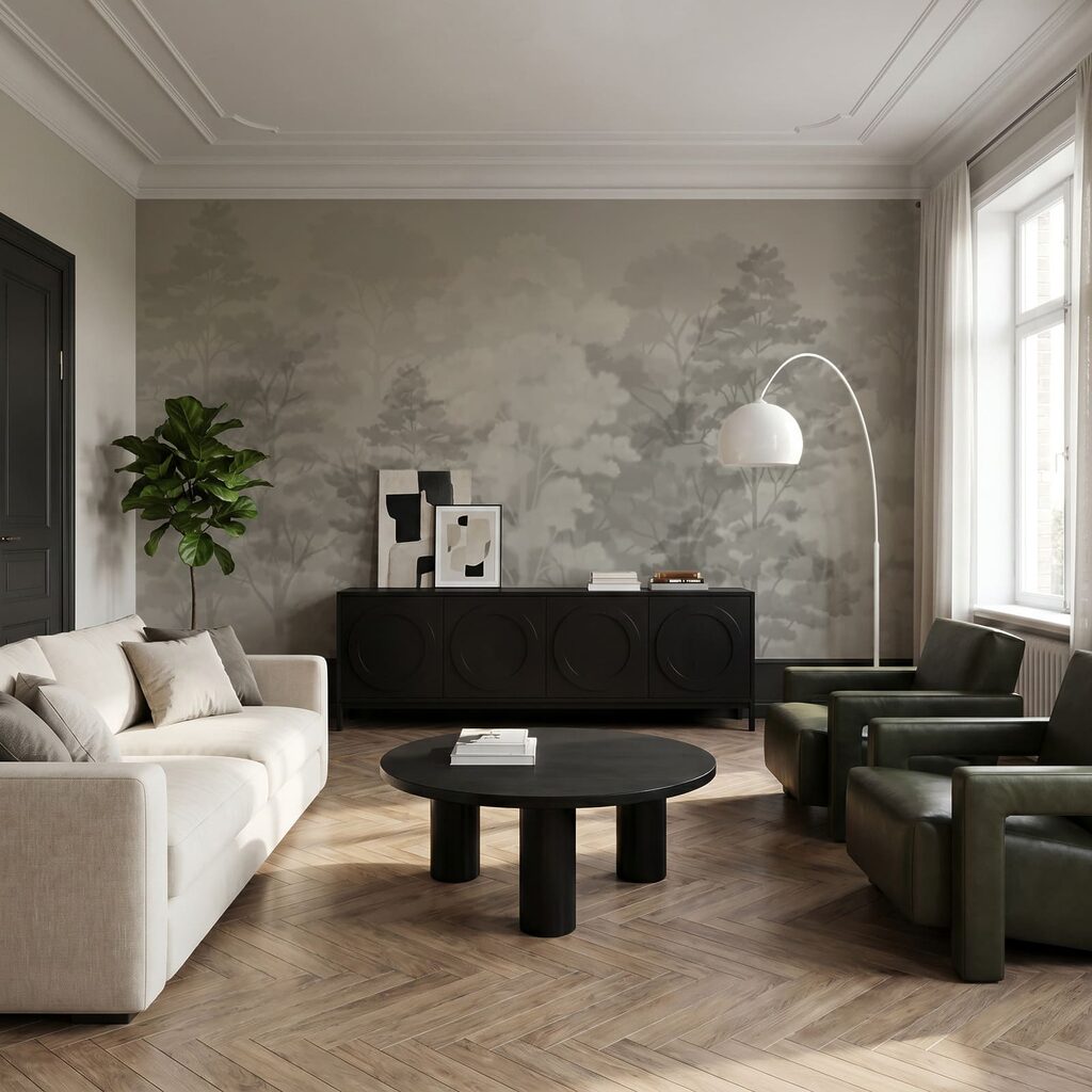 Bomen in zachte kleurwolken — interieur 2
