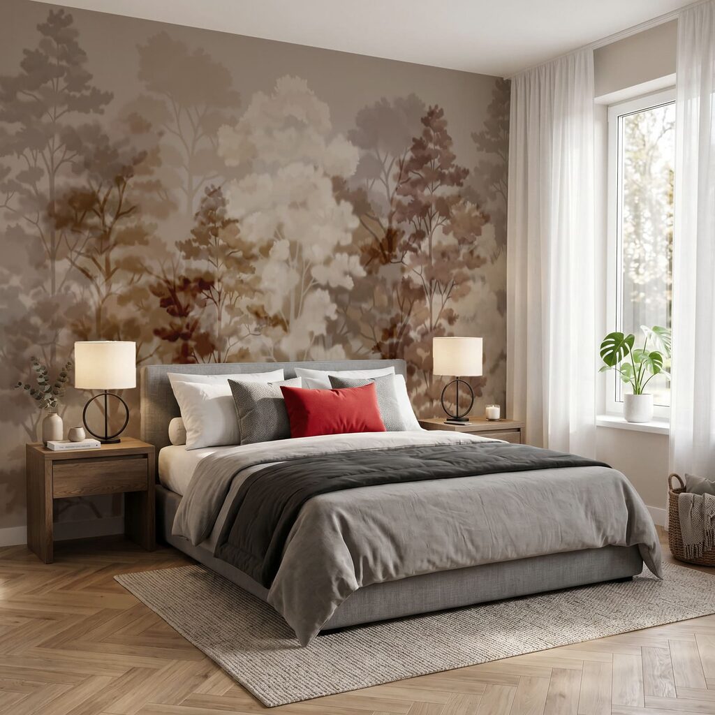 Bomen in zachte kleurwolken — interieur 2