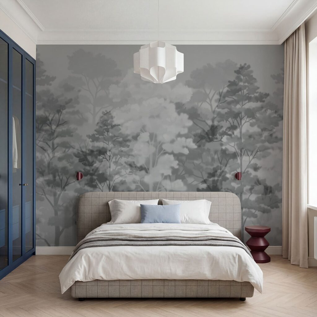 Bomen in zachte kleurwolken — interieur 1