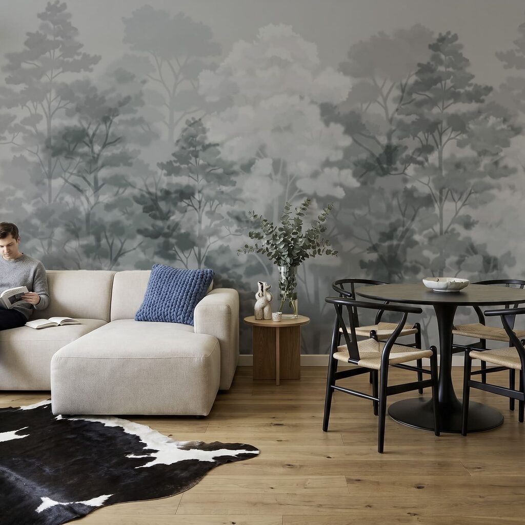 Bomen in zachte kleurwolken — interieur 2
