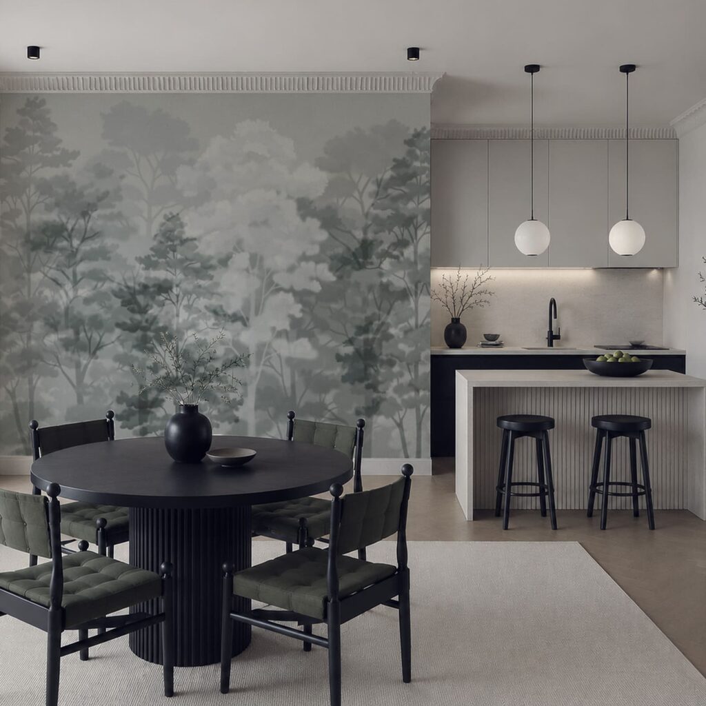 Bomen in zachte kleurwolken — interieur 3