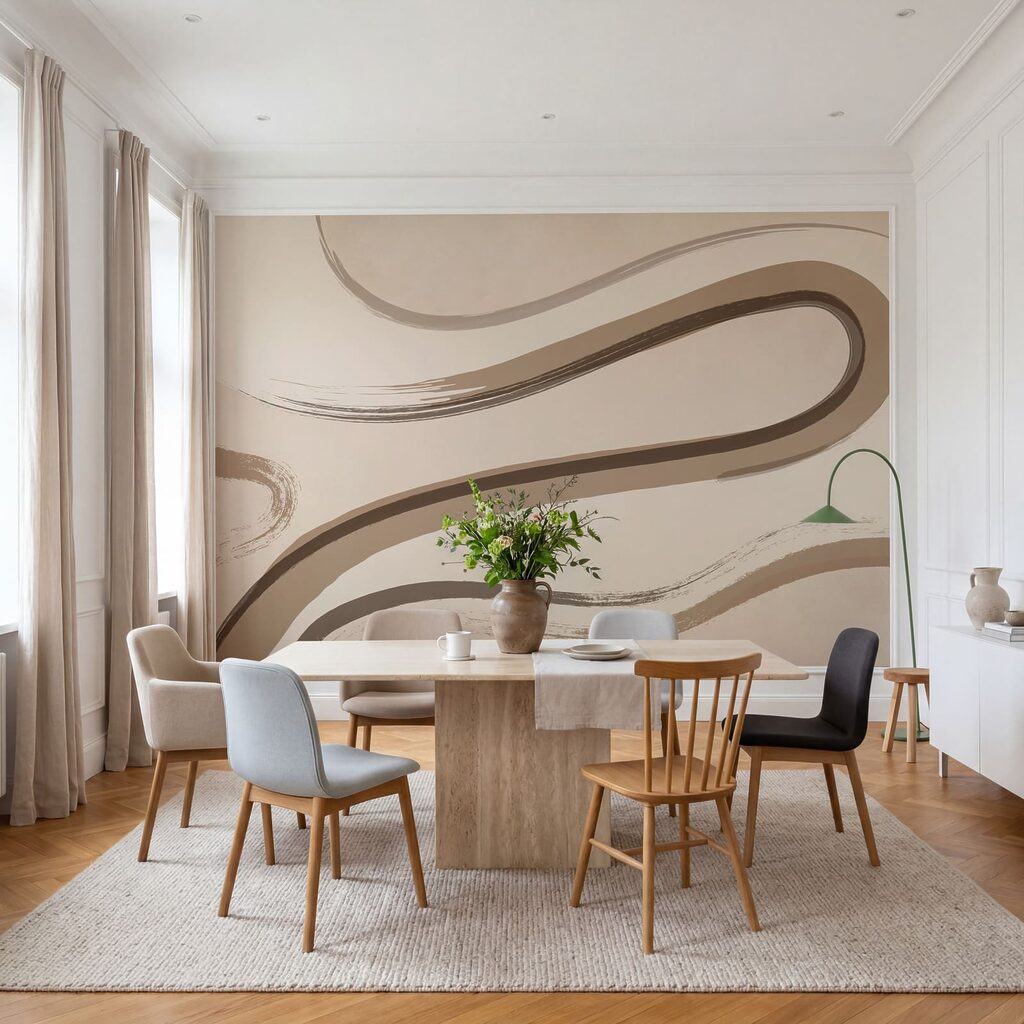 Brede penseellussen op kleur — interieur 4