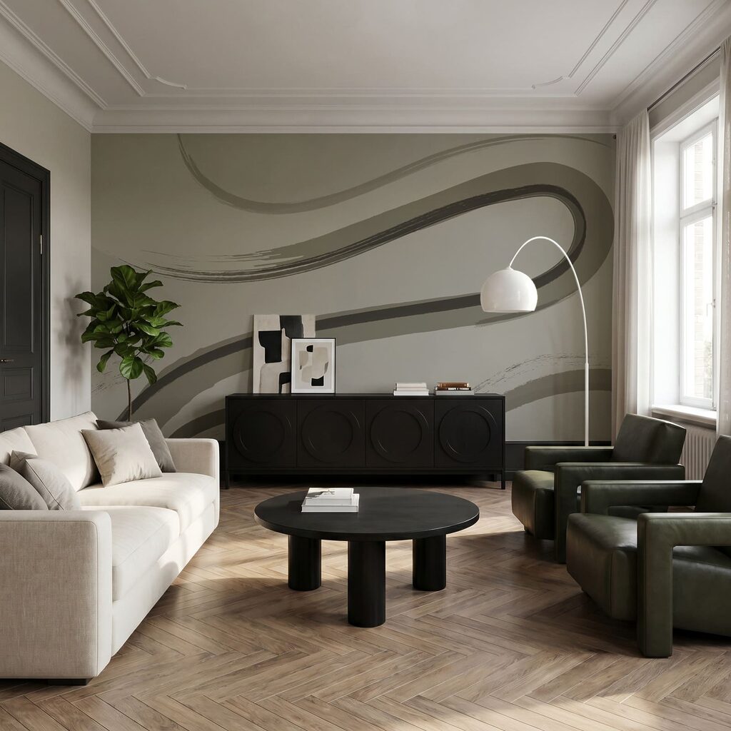 Brede penseellussen op kleur — interieur 2