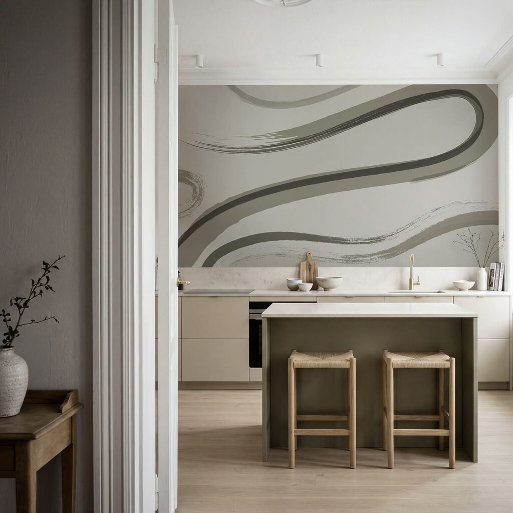 Brede penseellussen op kleur — interieur 3
