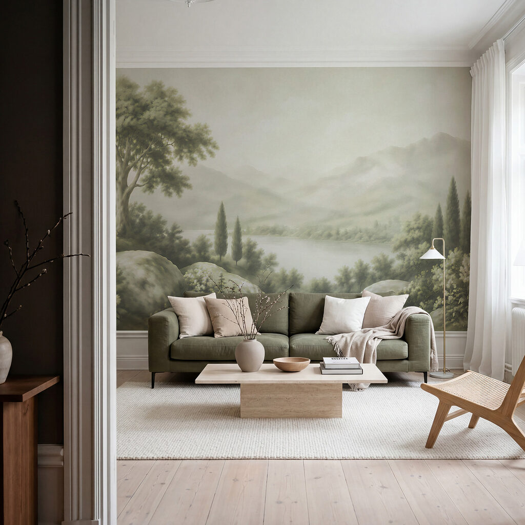 Meer tussen donkere cipressen — interieur 1
