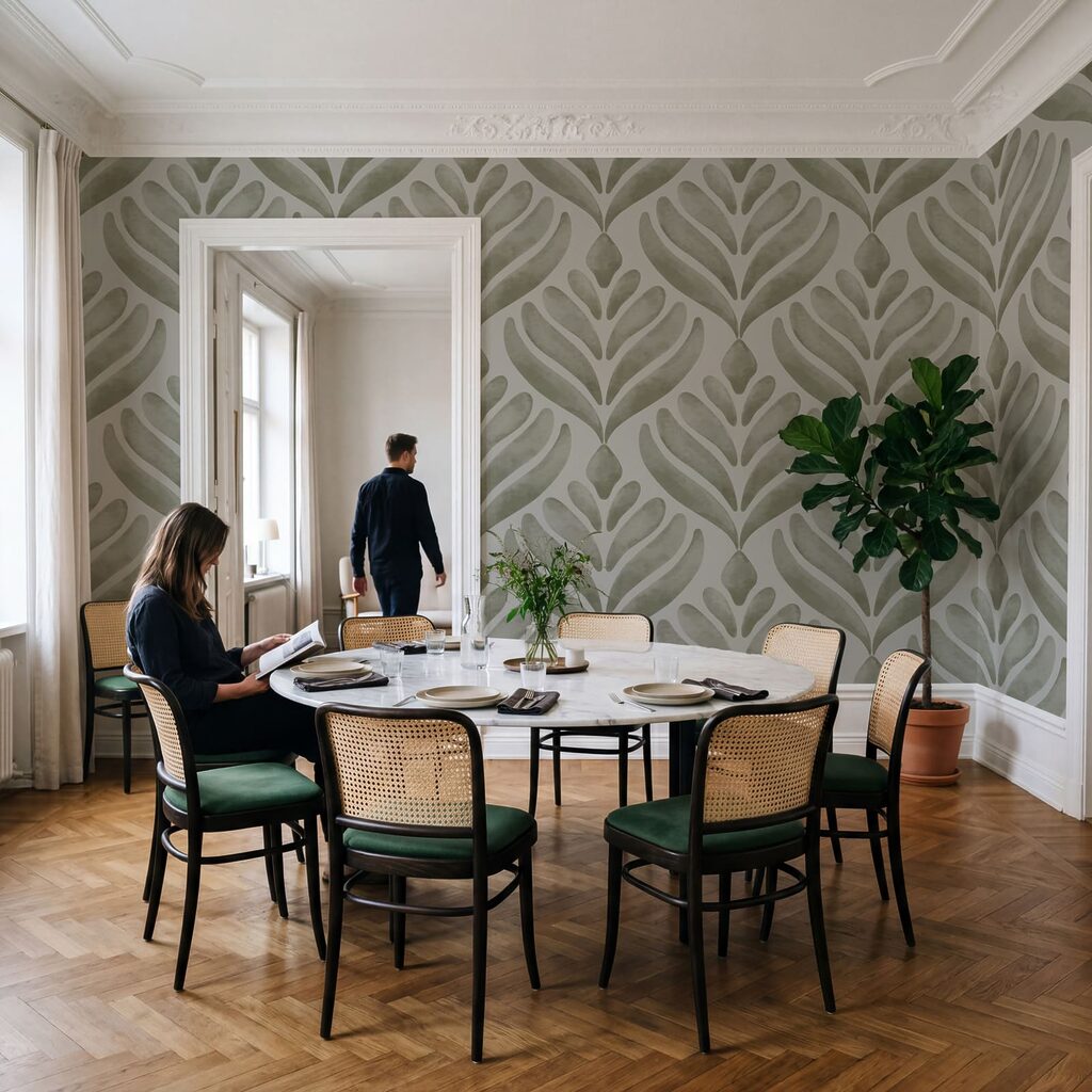Bladwaaiers in een ruitpatroon — interieur 3