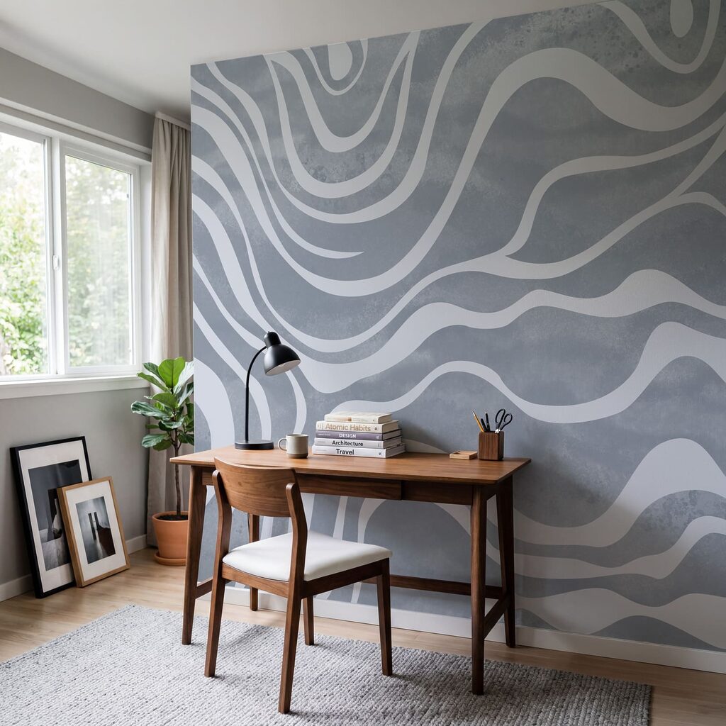 Witte banen in slingerbeweging — interieur 4