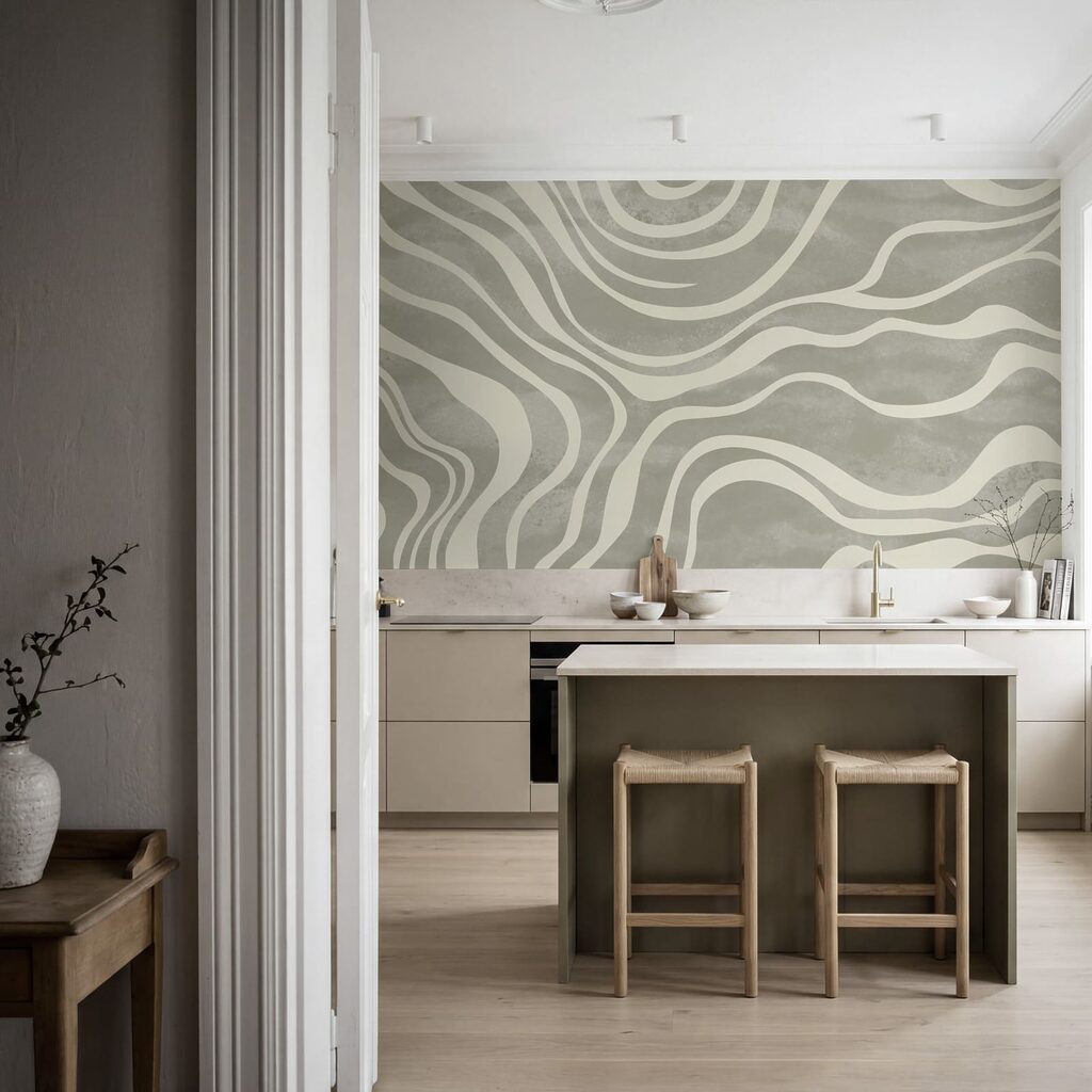 Witte banen in slingerbeweging — interieur 3