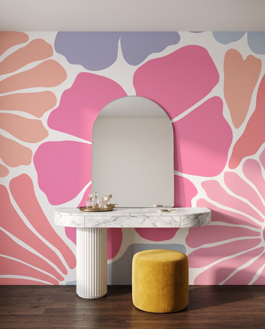 Bloemen als gekleurde knipsels — interieur 2