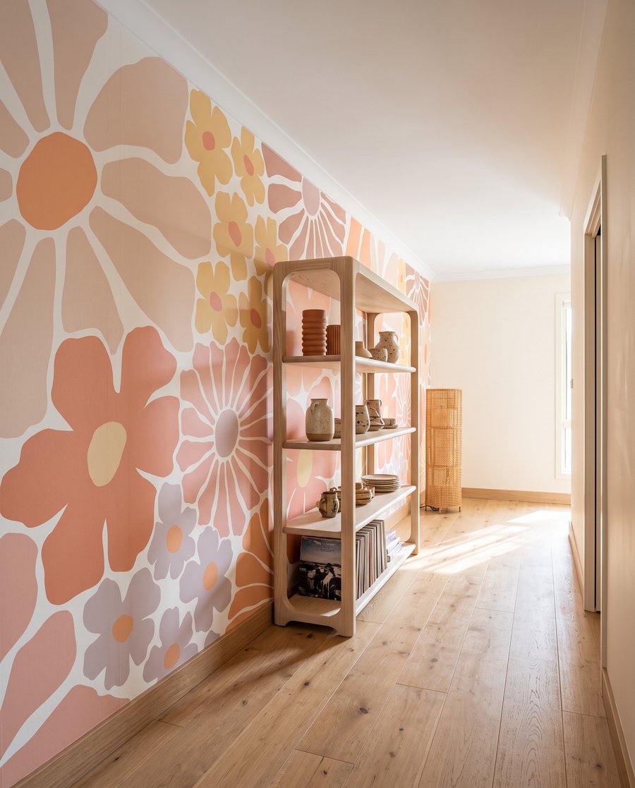Bloemen als gekleurde knipsels — interieur 5