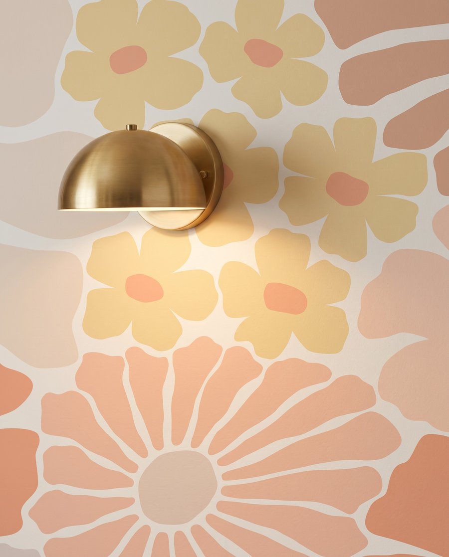 Bloemen als gekleurde knipsels — detail