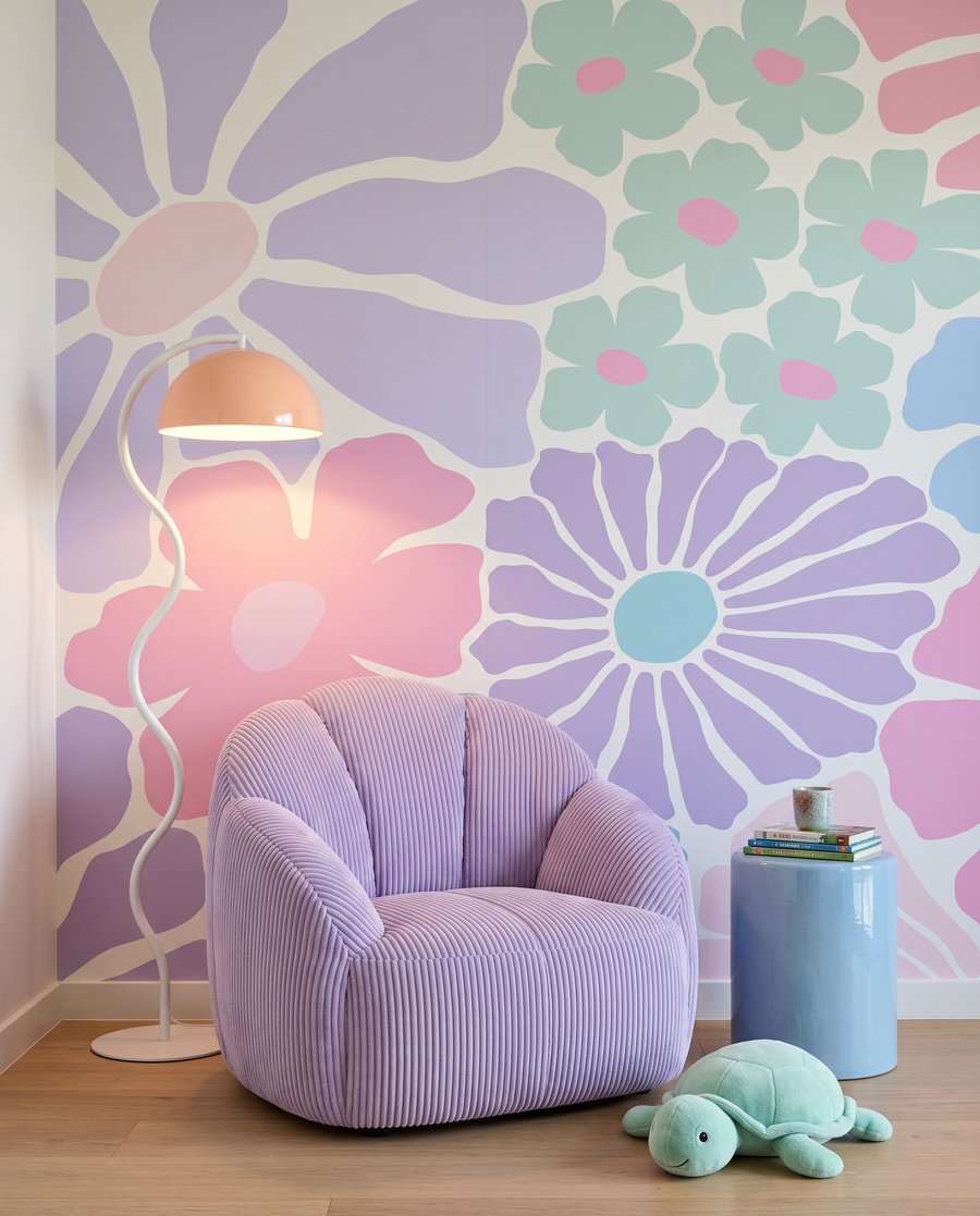 Bloemen als gekleurde knipsels — interieur 6