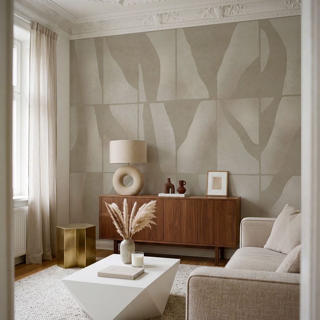 Wit en grijs patroon in een interieur