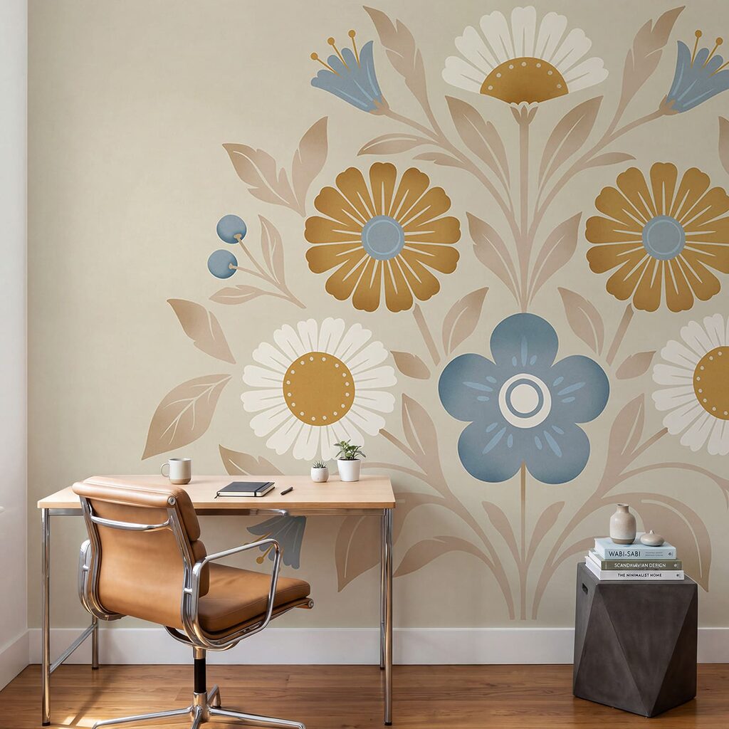 Bloemen in rond ornament — interieur 3