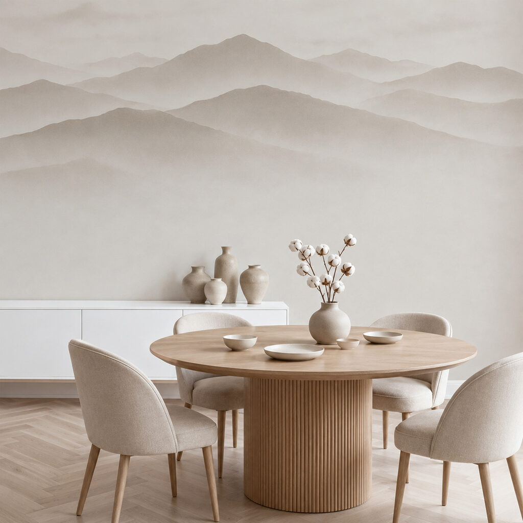Verre bergruggen boven leegte — interieur 4