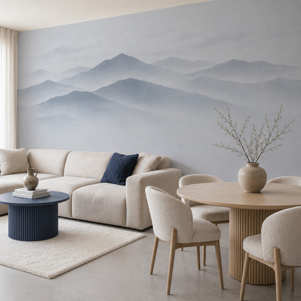 Verre bergruggen boven leegte — interieur 2