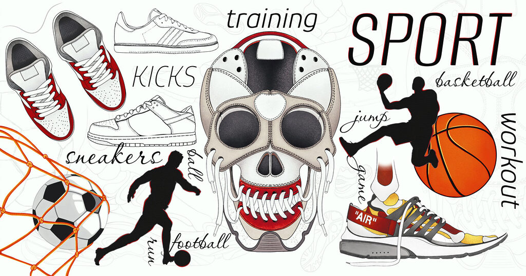 Sport met een knipoog — volledig ontwerp