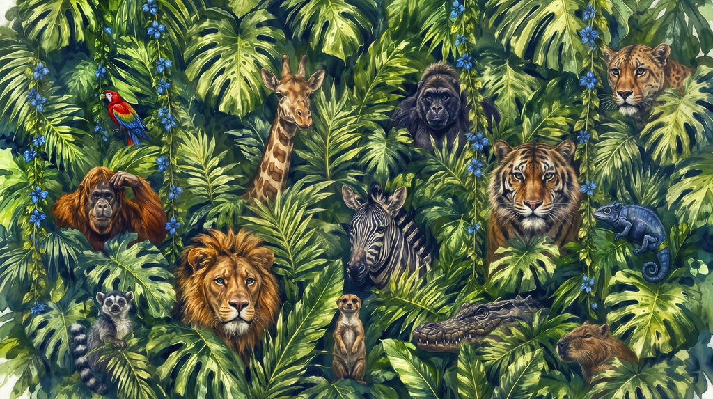 Ontmoeting in de jungle — volledig ontwerp