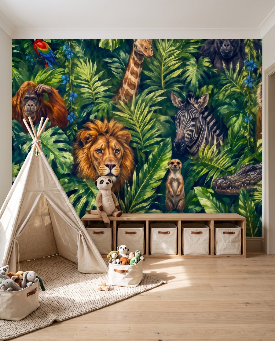Ontmoeting in de jungle in een interieur