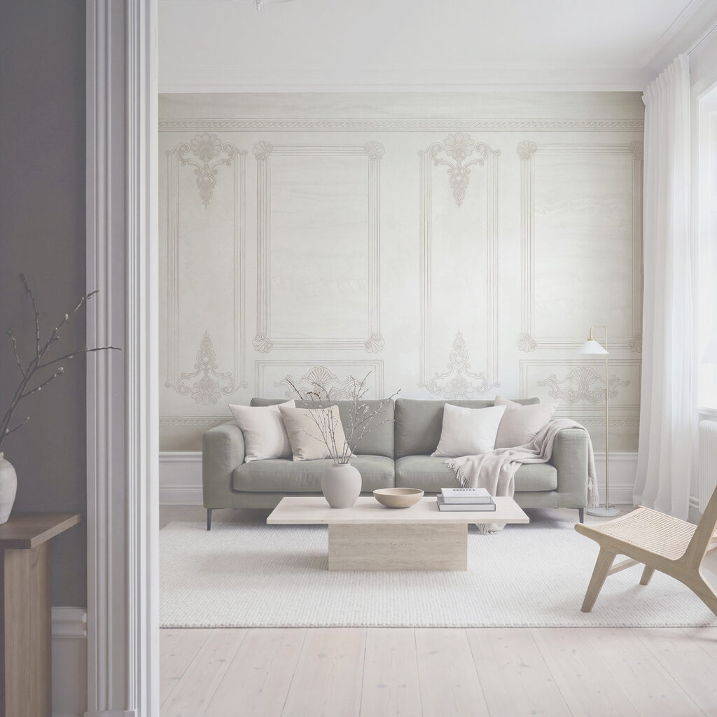 Een wand met sierlijsten — interieur 3