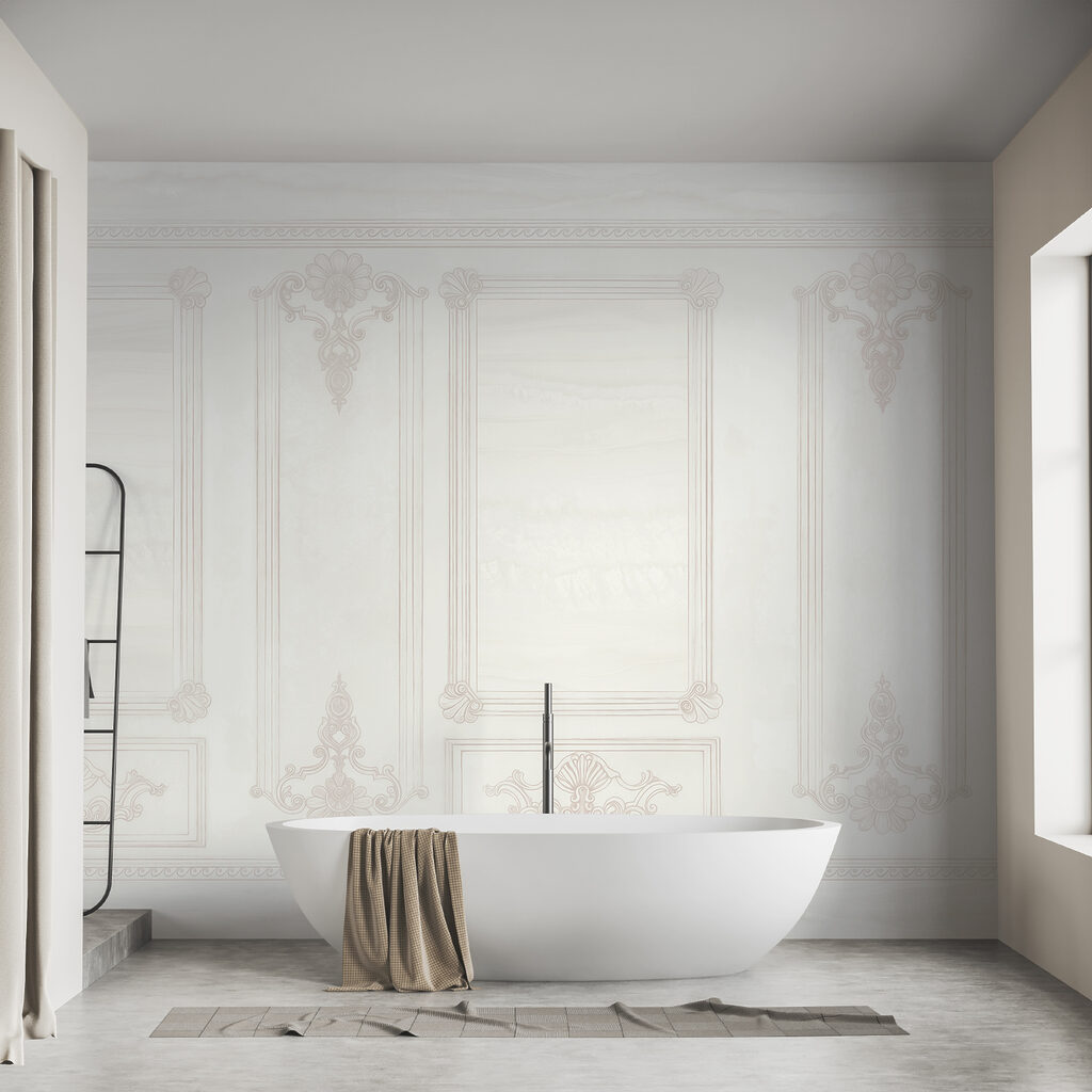 Een wand met sierlijsten — interieur 5