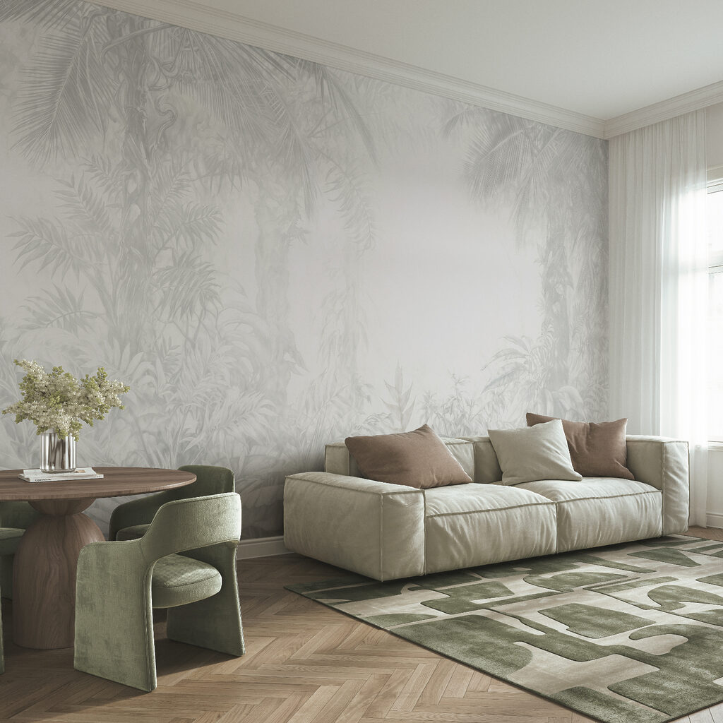 Witte achtergrond met planten in een interieur