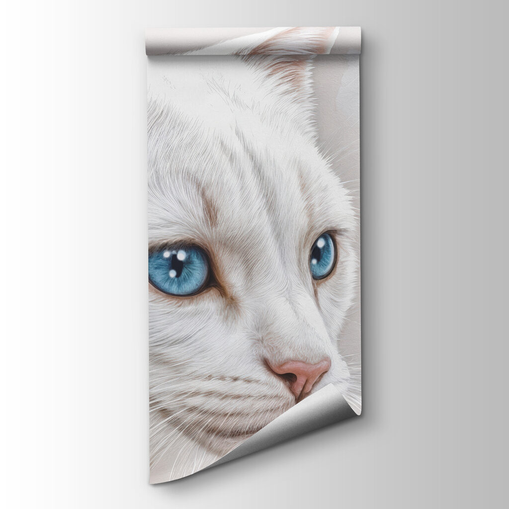 Witte katten tussen rozen — productweergave