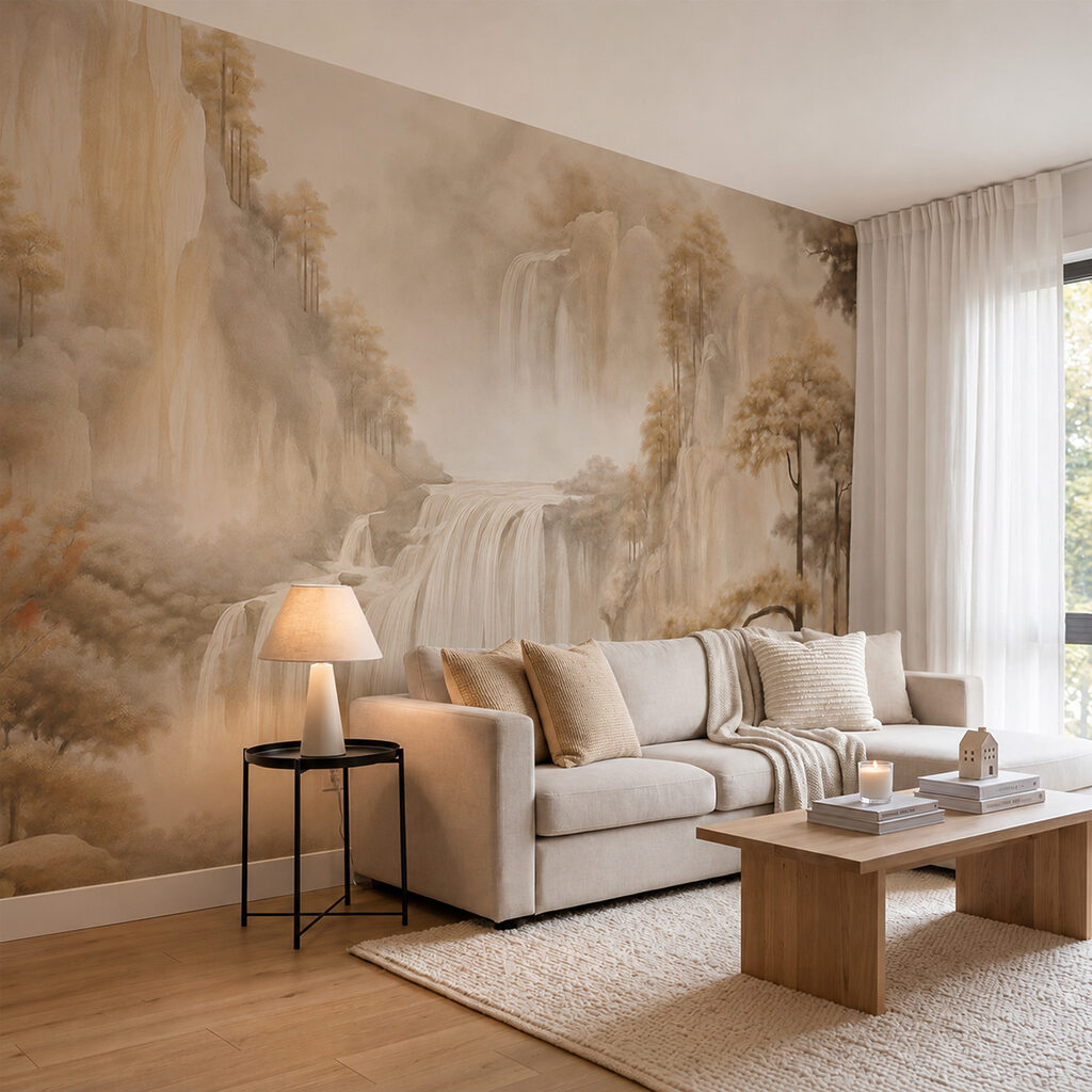 Watervallen tussen bleke bergen — interieur 2