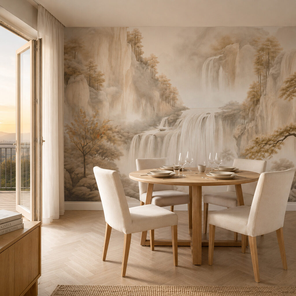 Watervallen tussen bleke bergen — interieur 3