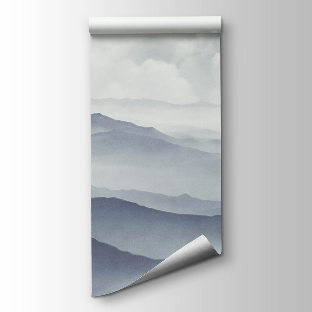 Bergruggen onder zachte wolken — productweergave