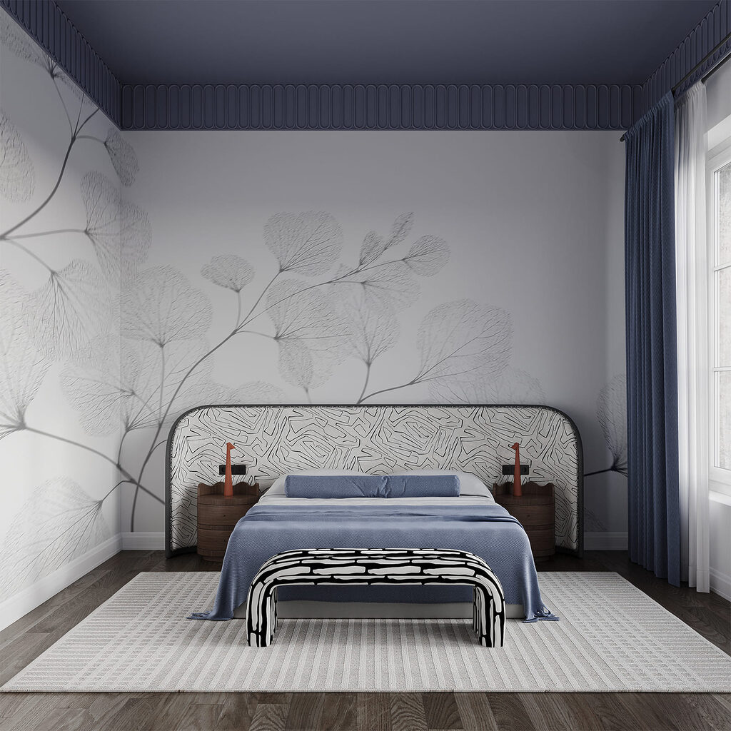 Bladtakjes in bijna wit — interieur 2