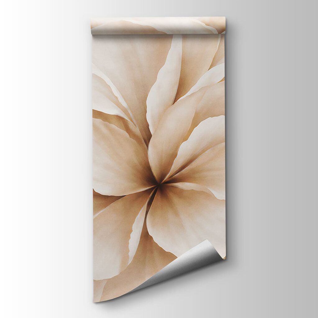 Grote bloemen in crème — productweergave