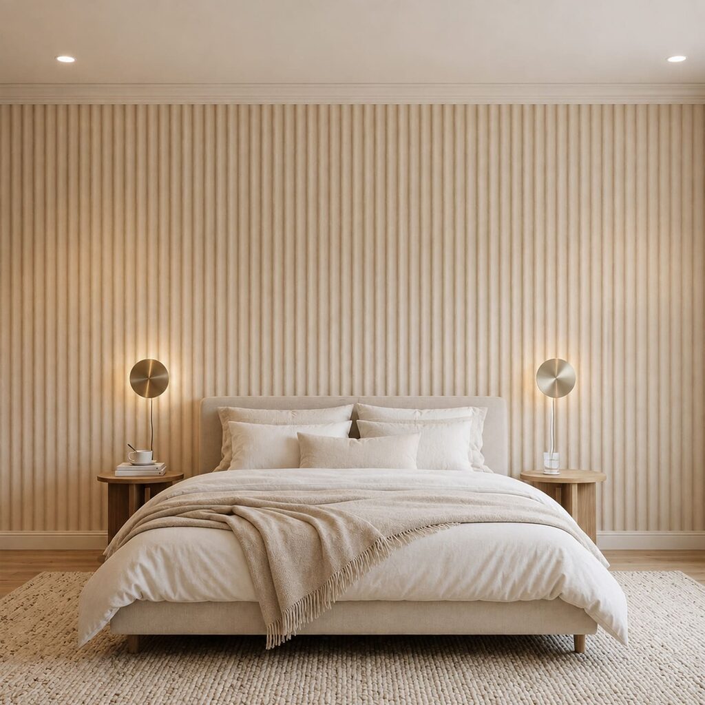 Elegante verticale lijnen in zachte tinten in een interieur