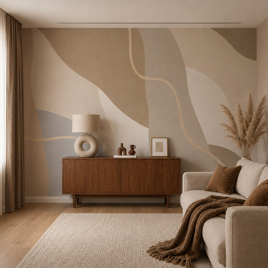 Lijnen door zachte kleurbanen — interieur 3