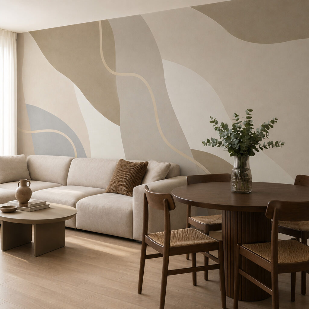 Zachte golven in neutrale tinten in een interieur
