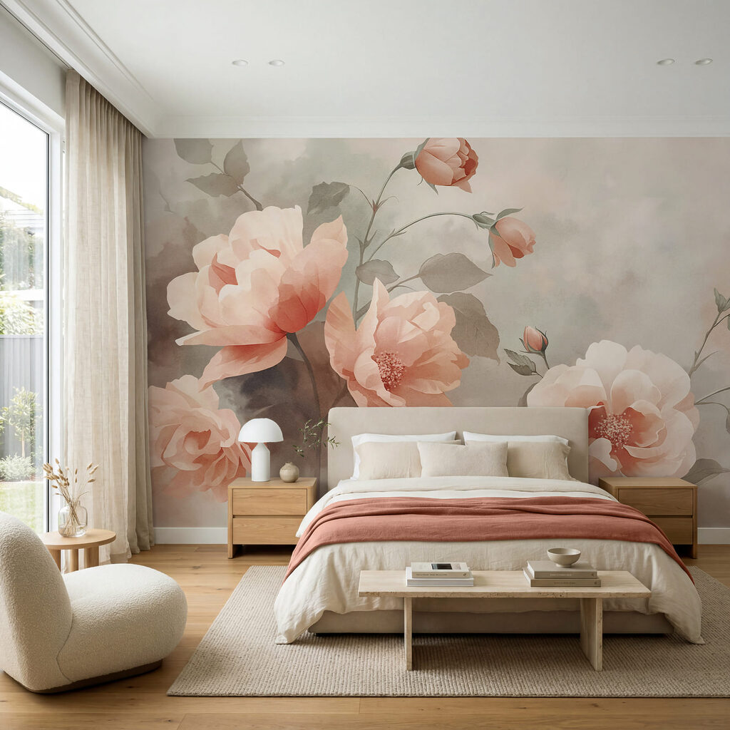 Bloemen in gedempte penseelstreken — interieur 2