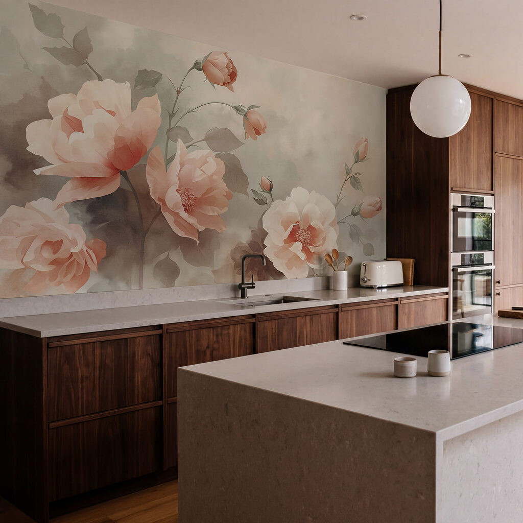 Bloemen in gedempte penseelstreken — interieur 3