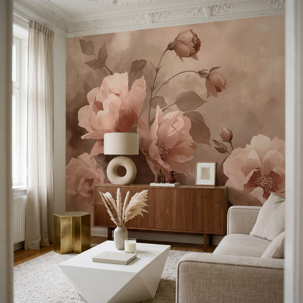 Bloemen in gedempte penseelstreken — interieur 3