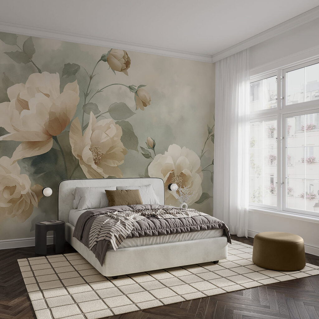 Bloemen in gedempte penseelstreken — interieur 1