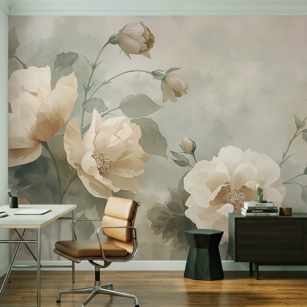 Bloemen in gedempte penseelstreken — interieur 3