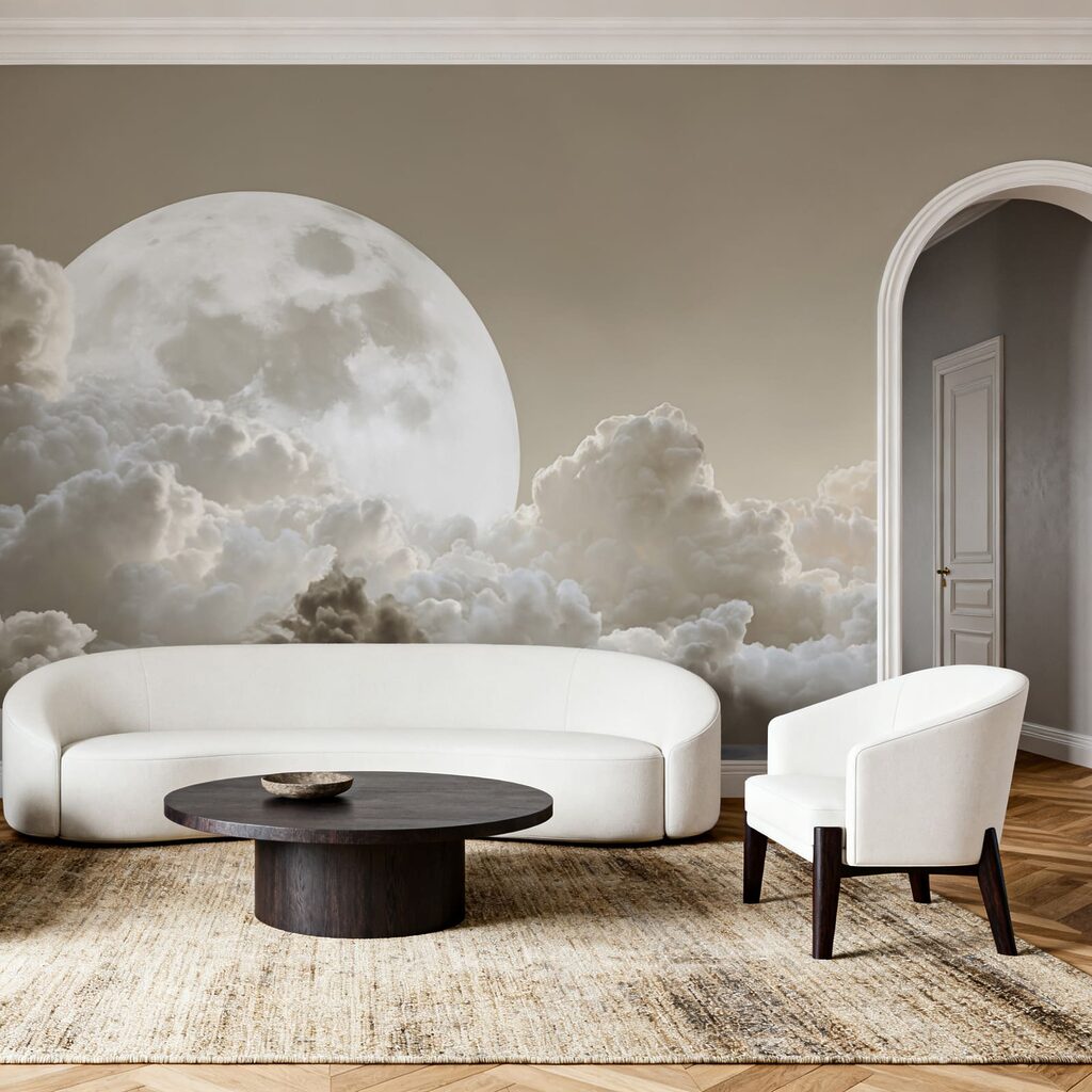 Volle maan boven wolken — interieur 1