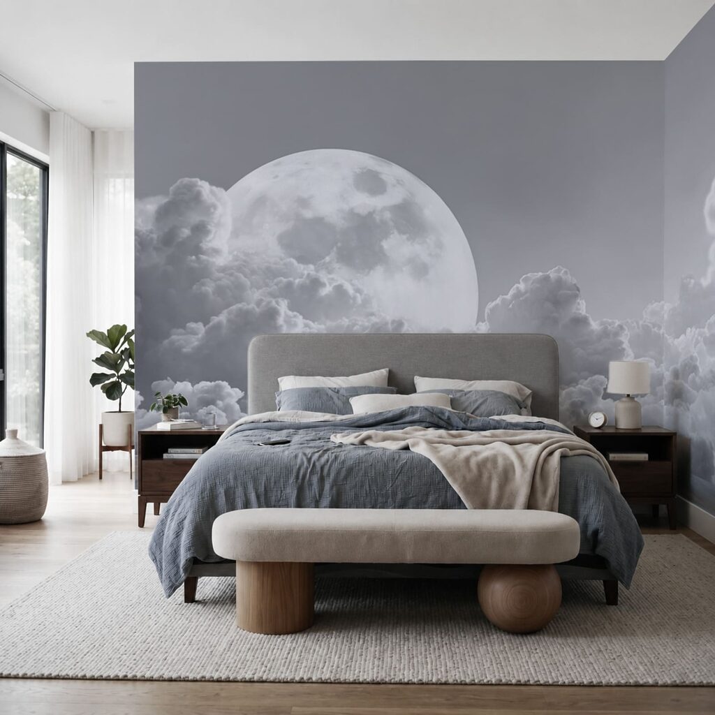 Volle maan boven wolken — interieur 1