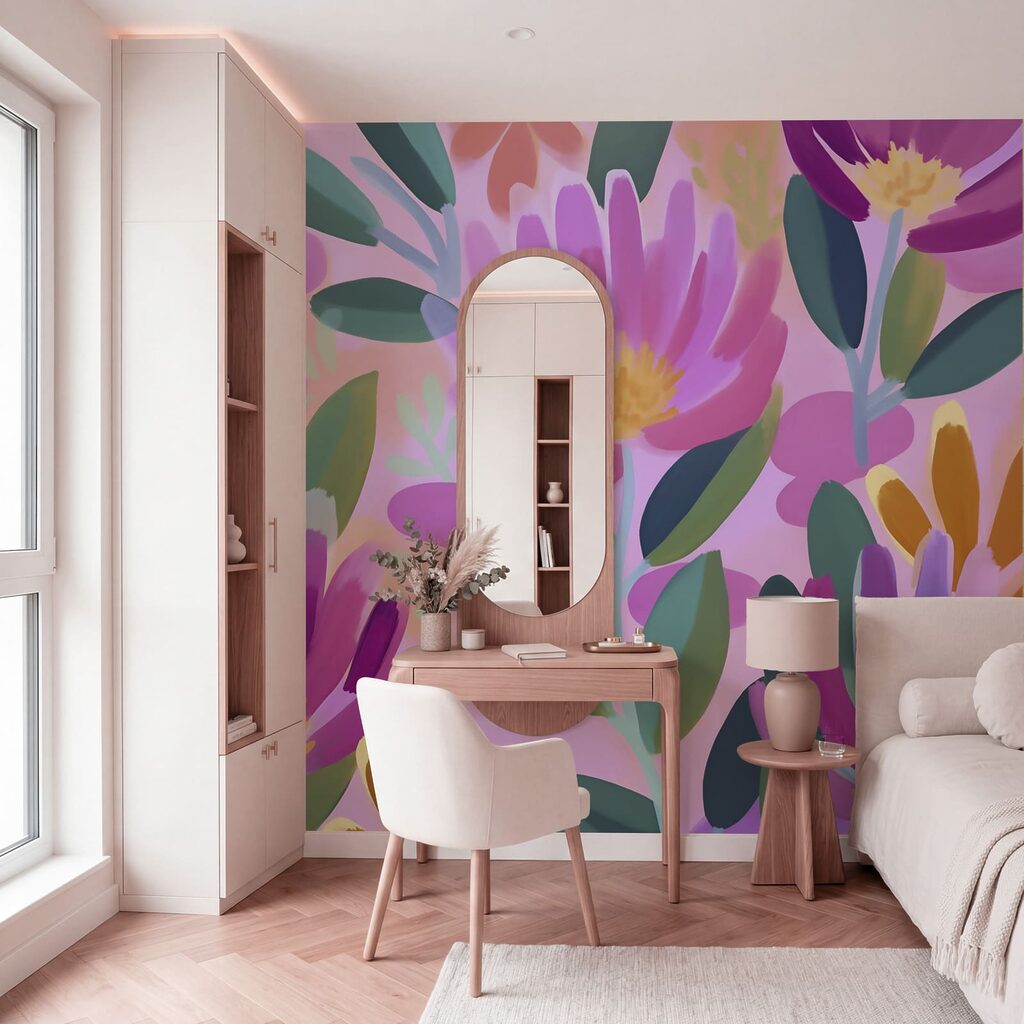 Bloemen in brede kleurstreken — interieur 2