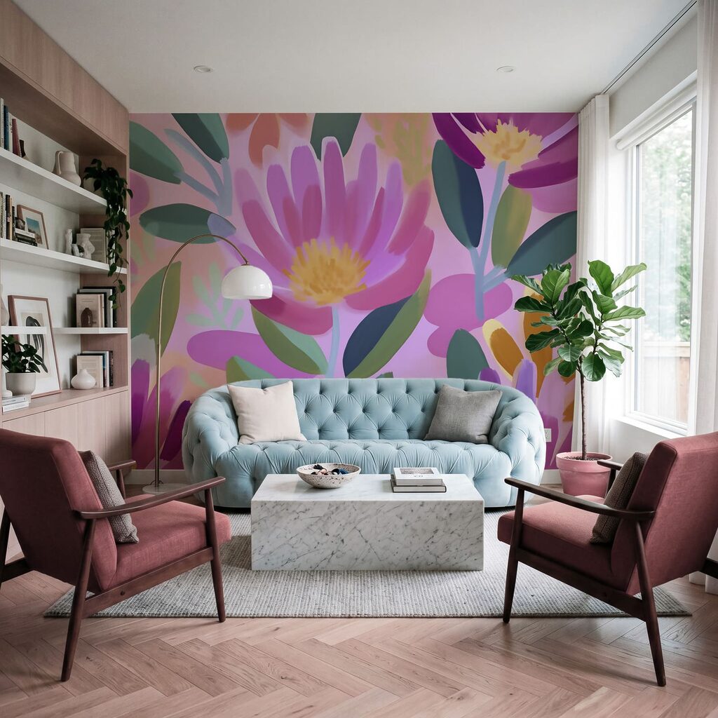 Bloemen in brede kleurstreken — interieur 3