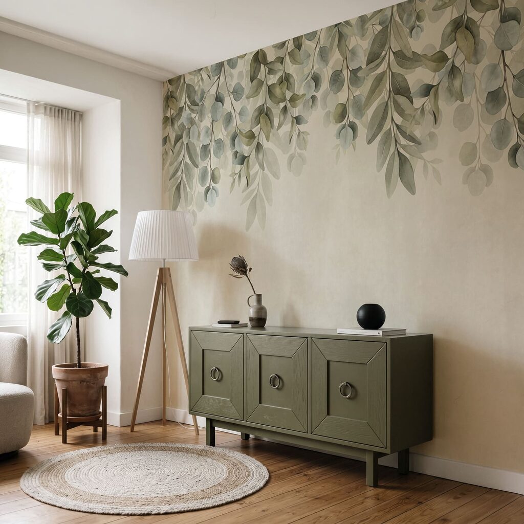 Hangende blaadjes boven patina — interieur 2