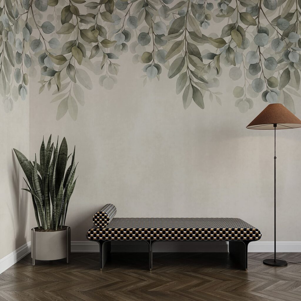 Hangende blaadjes boven patina — interieur 3