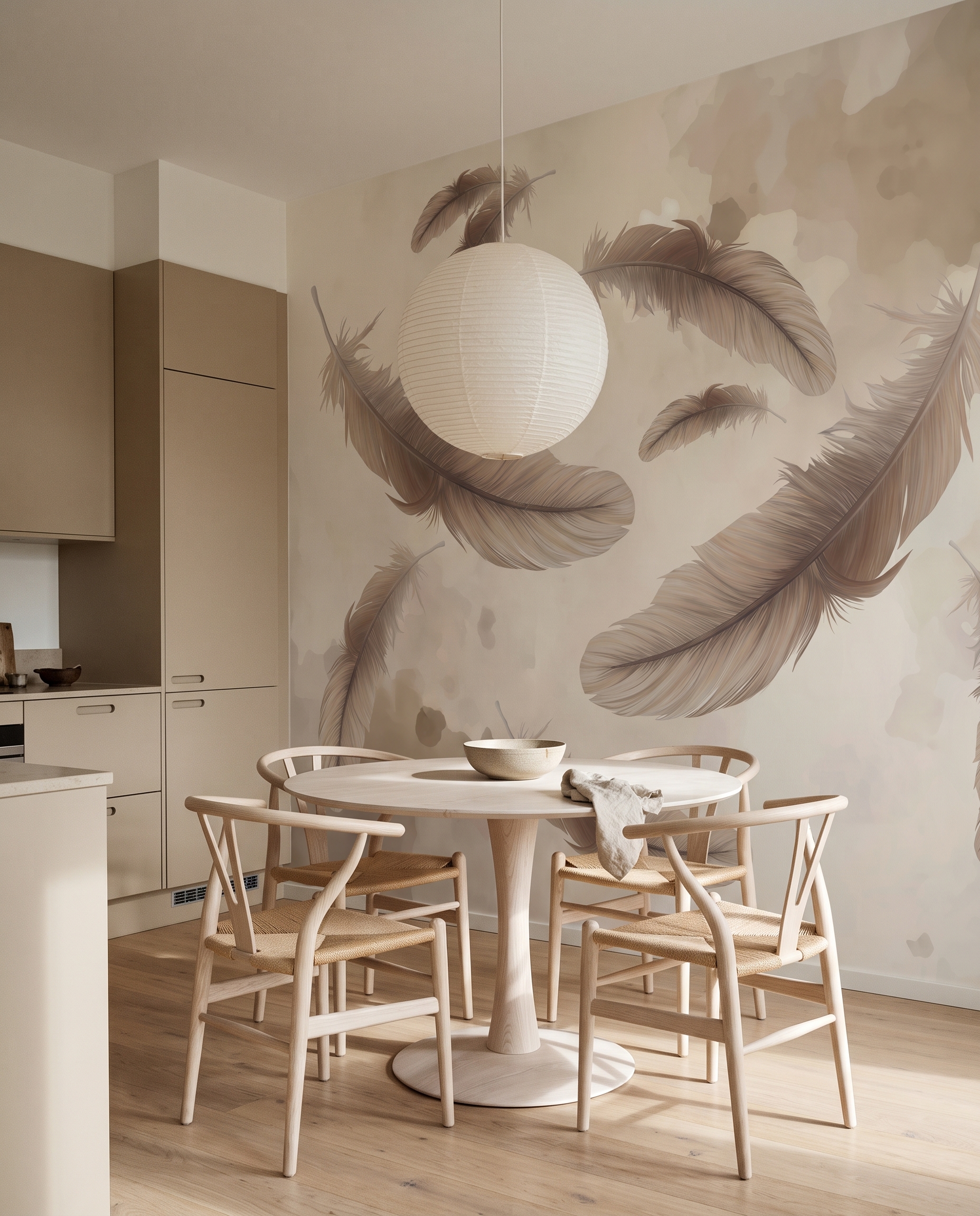 Veren zweven door verfwolken in een interieur