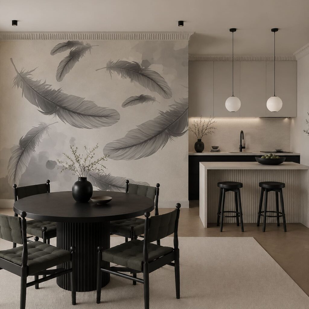Veren zweven door verfwolken — interieur 4