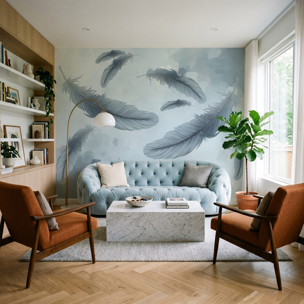 Veren zweven door verfwolken — interieur 1